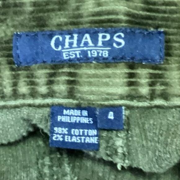 Chaps Green Corduroy High Rise Flared Leg Bootcut Velvet Trouser Jeans Pants 4 - Picture 5 of 5